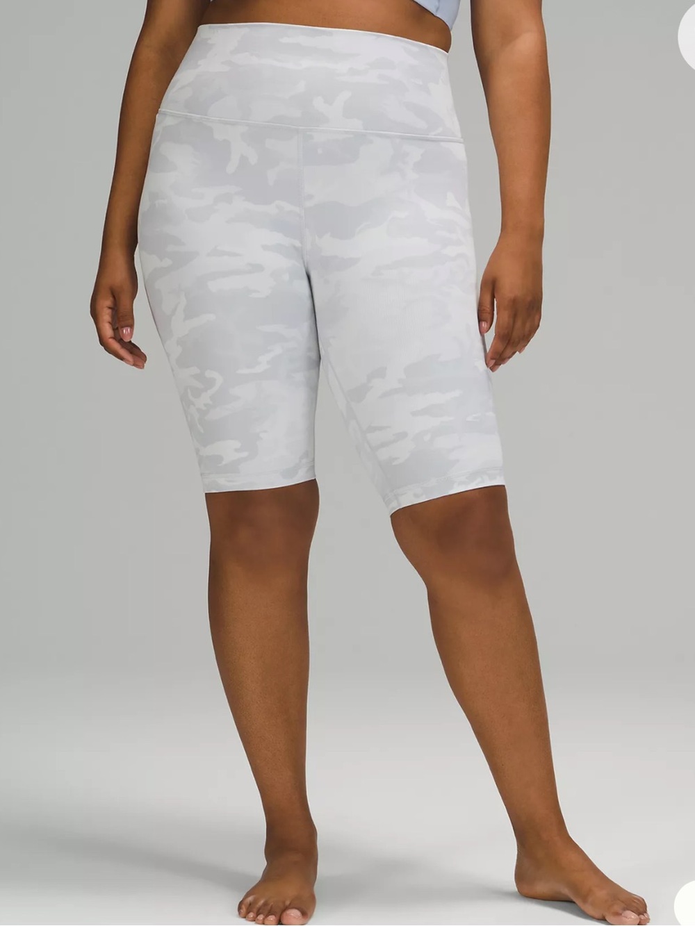 NEW! Lululemon High-Waist Gray Camo Bike Shorts - Women